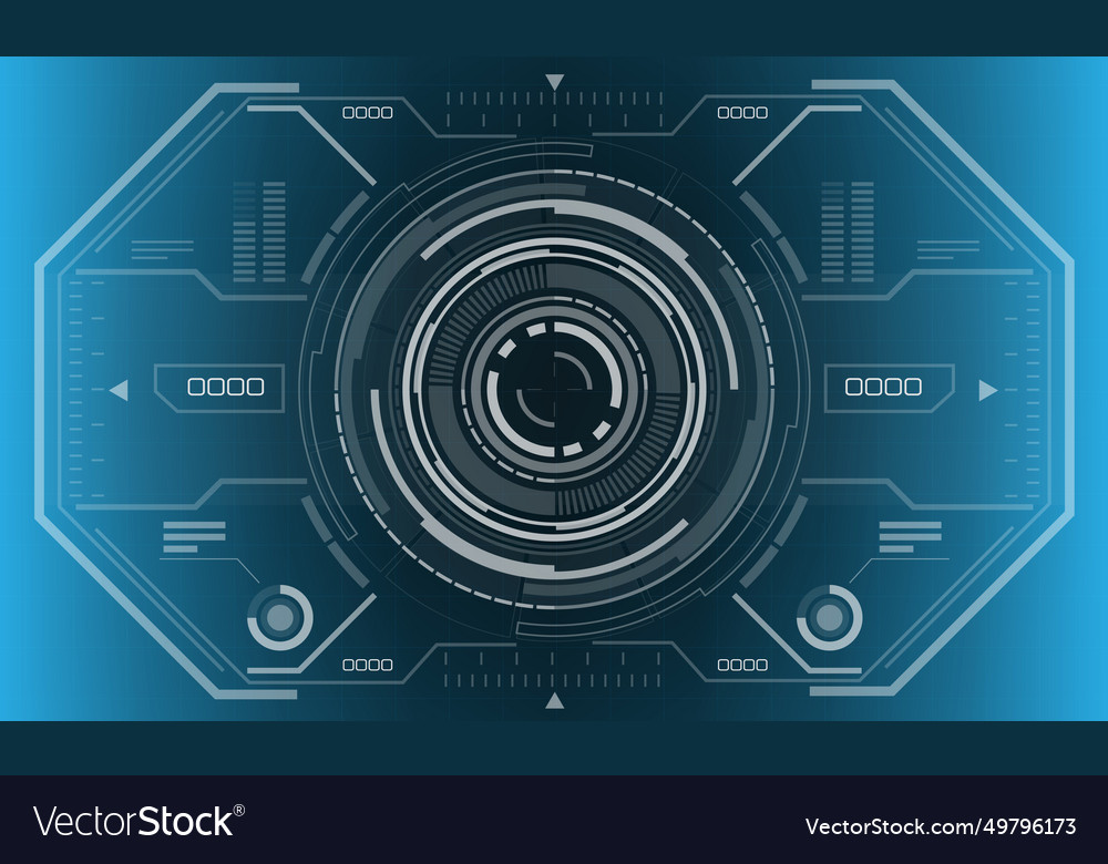 Hud sci-fi circle interface screen view white