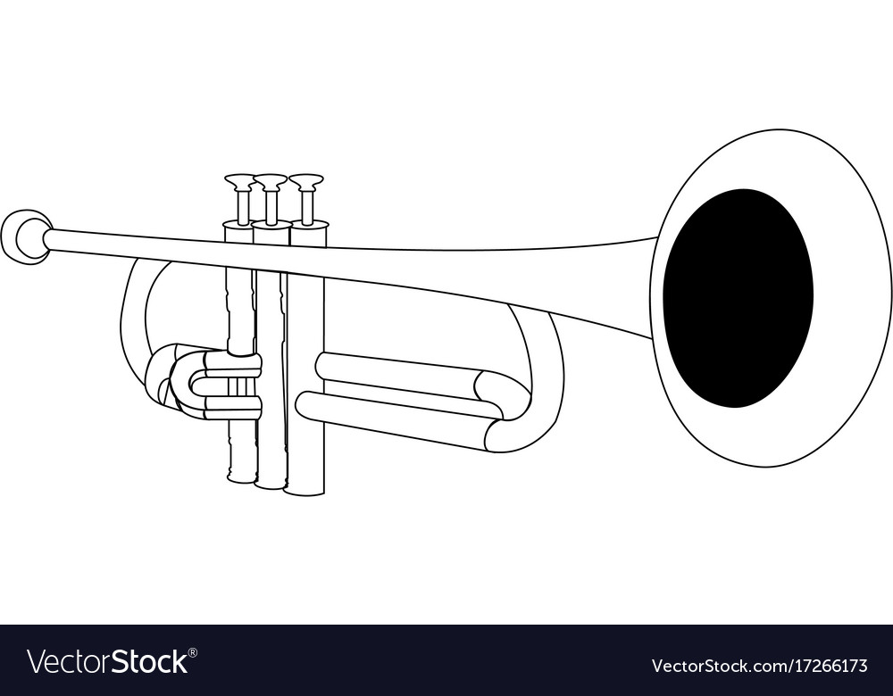 Isolated trumpet outline