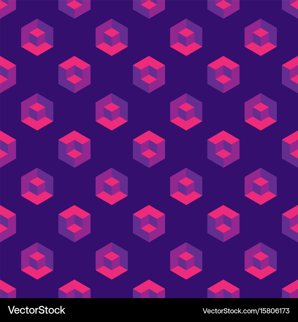 Isometric seamless pattern with cubes Royalty Free Vector