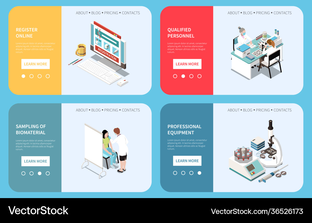 Laboratory services horizontal banners Royalty Free Vector