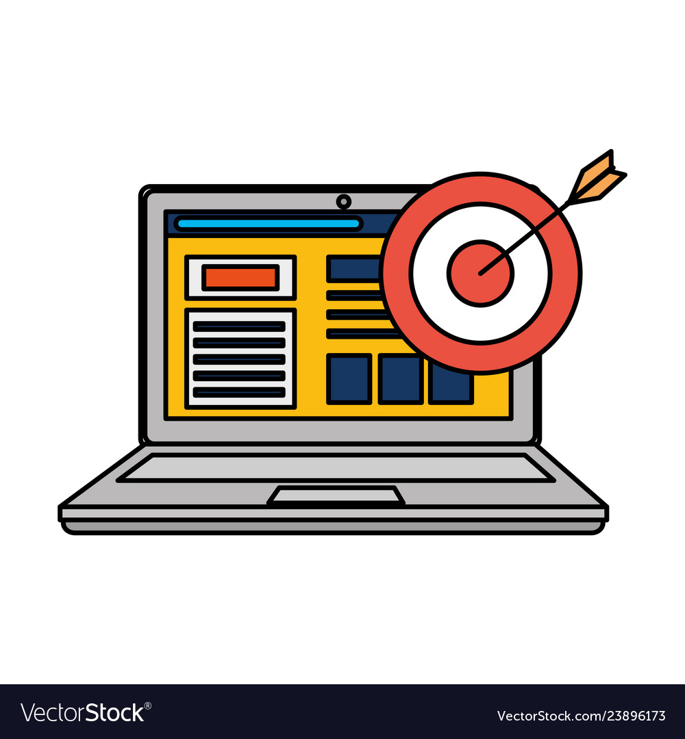Laptop computer with targer arrow