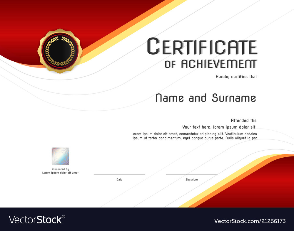 Luxury certificate template with elegant border Vector Image