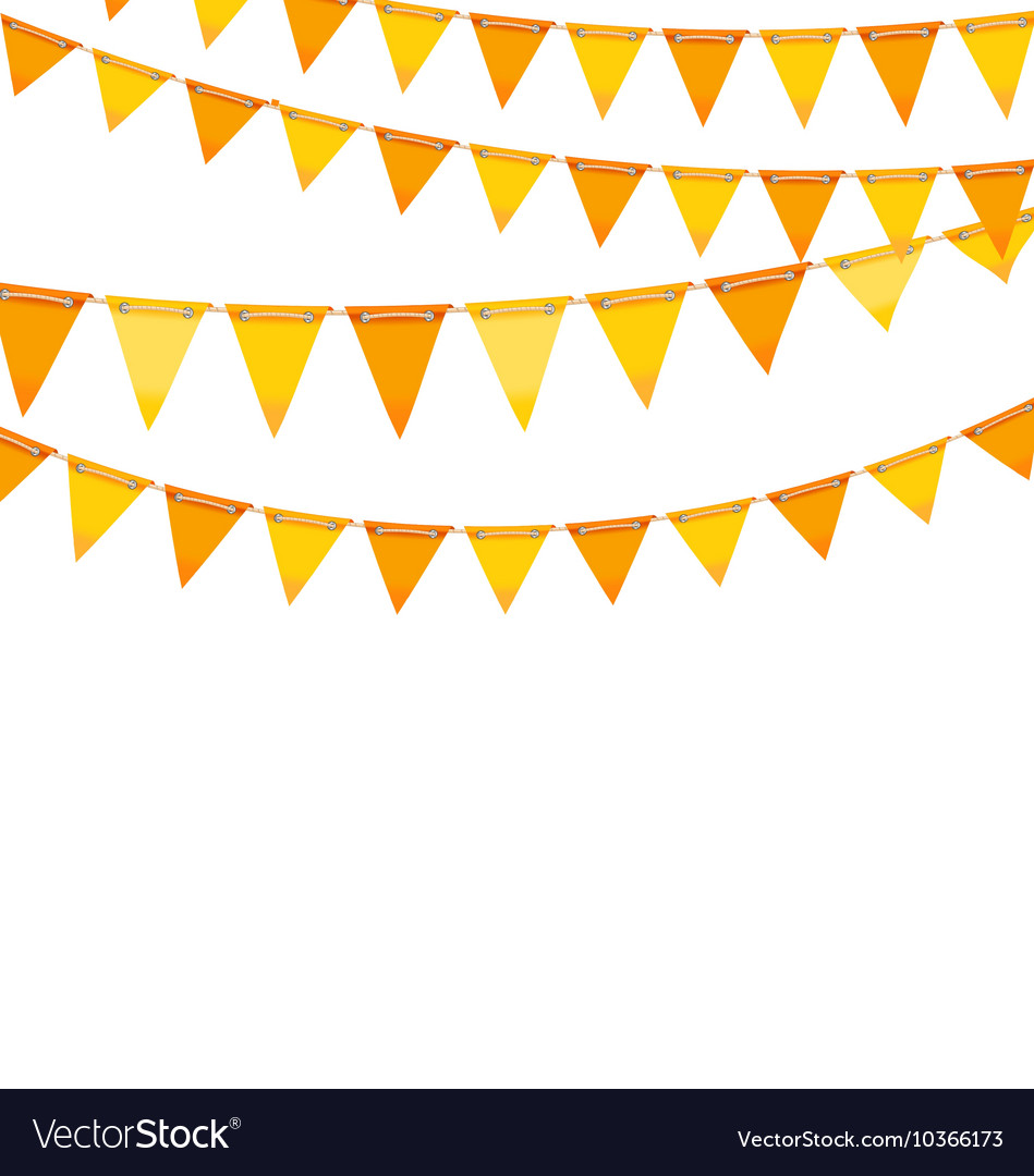 Orange and Yellow Bunting Flags - Festive Backgrou