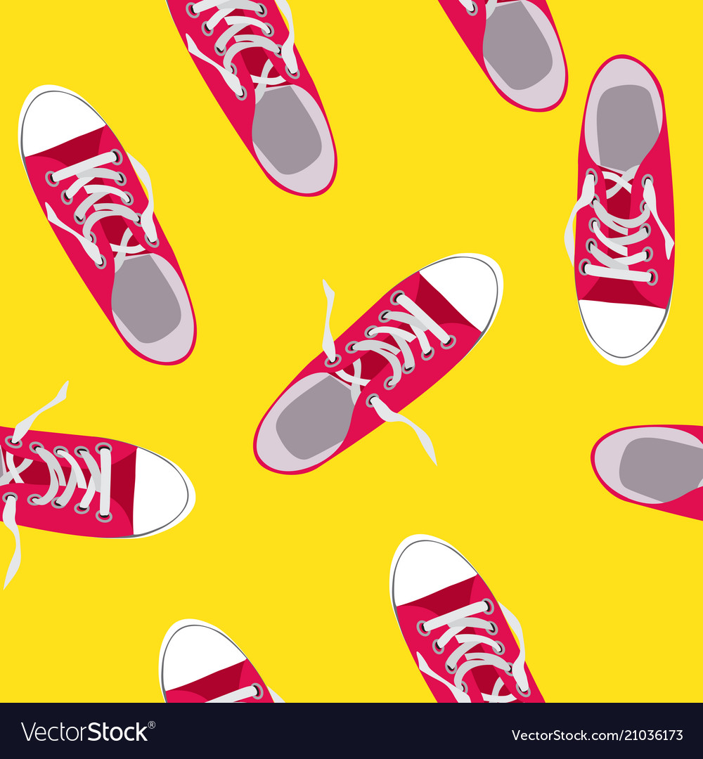 Seamless pattern with shoes on color background vector image Seamless pattern with shoes on color background