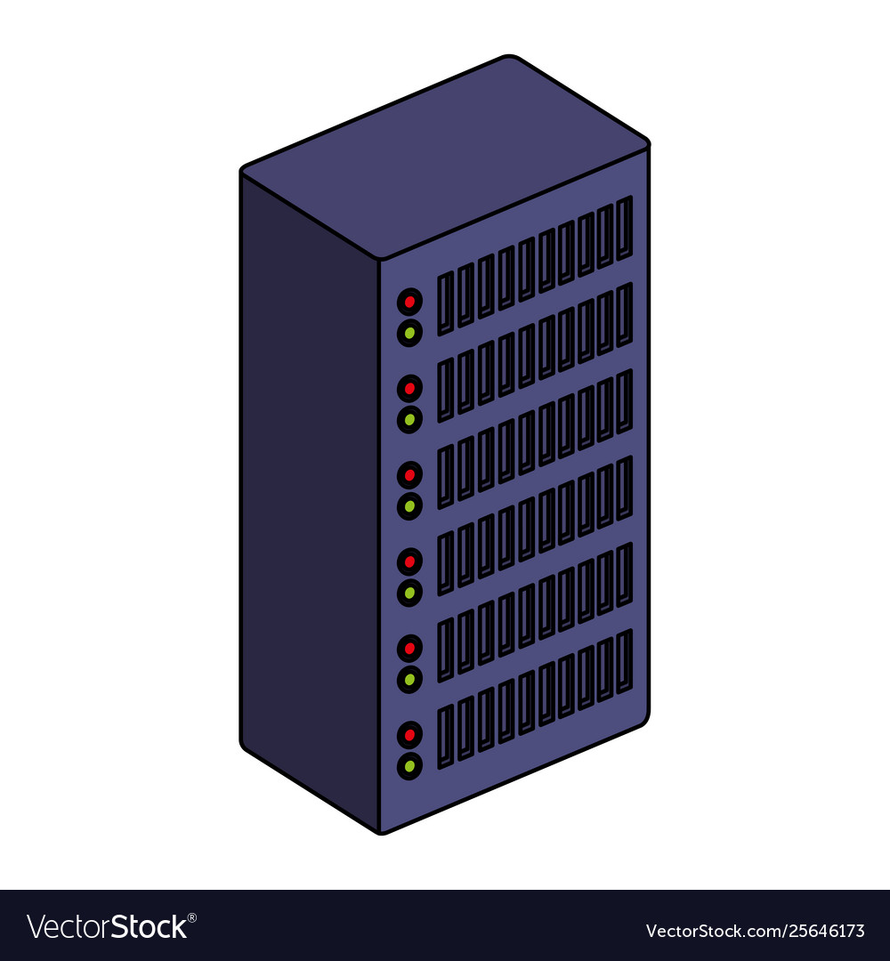 Server tower data center icon vector image Server tower data center icon