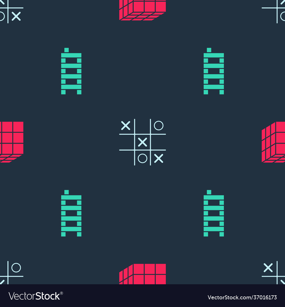 Set rubik cube tic tac toe game and mahjong