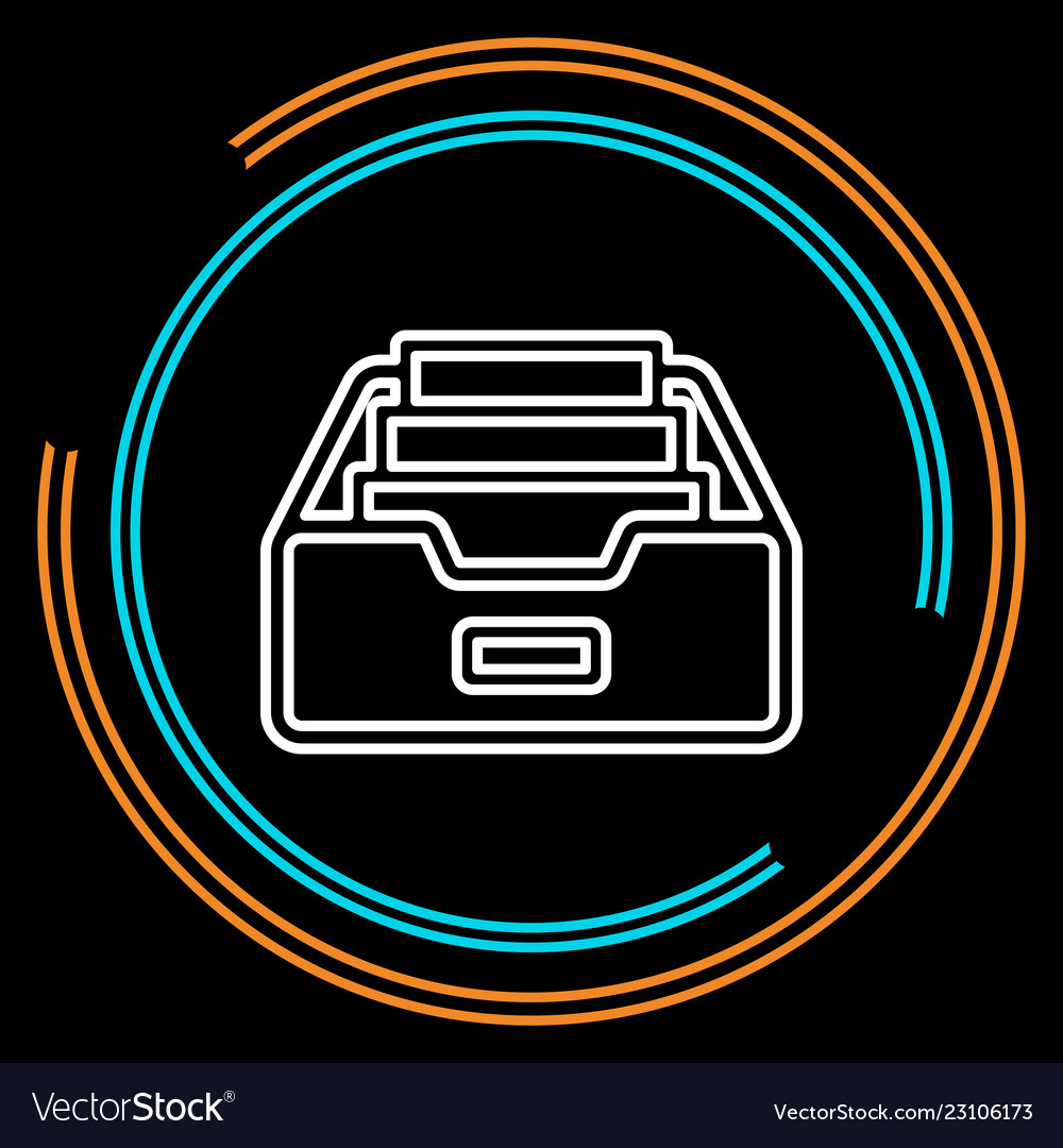 Simple folder archive thin line icon vector image Simple folder archive thin line icon