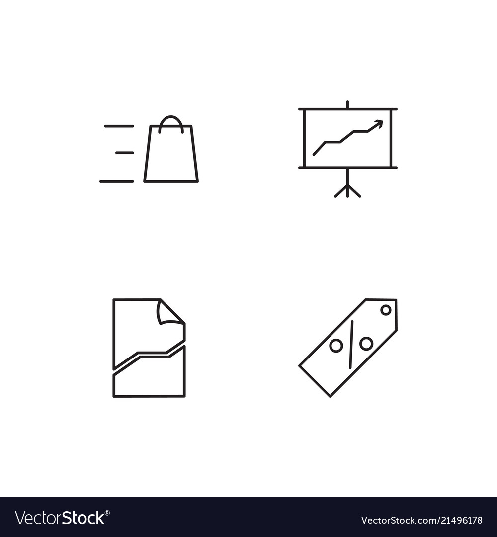 Banking linear icons set simple outline