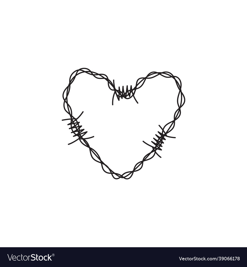 barbed wire heart drawing