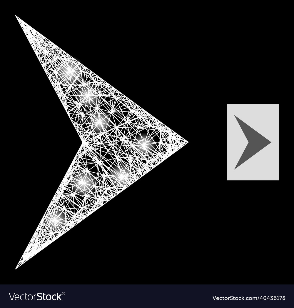 Bright net mesh right direction with glare spots vector image Bright net mesh right direction with glare spots