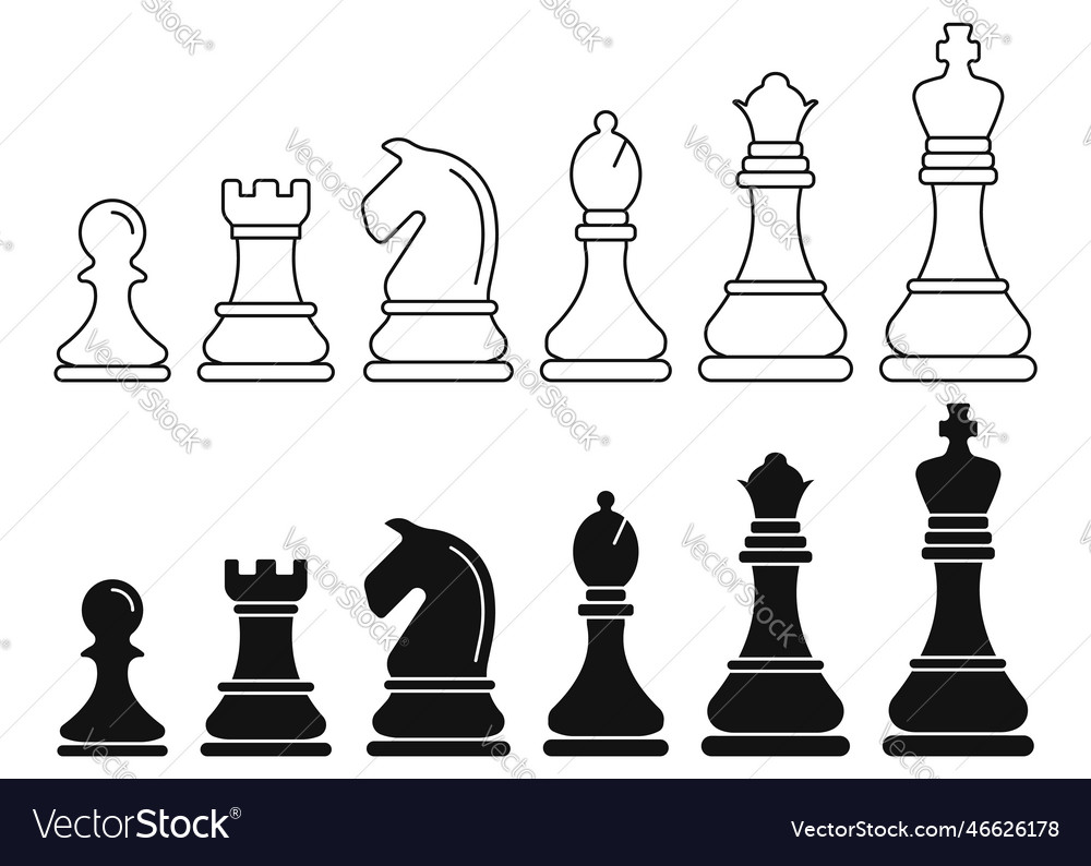 Chess Pieces King Queen Black White Stock Photo