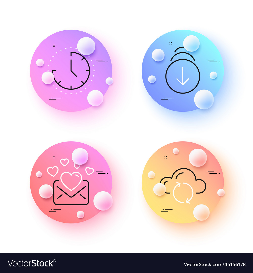 Cloud sync scroll down and love mail minimal line