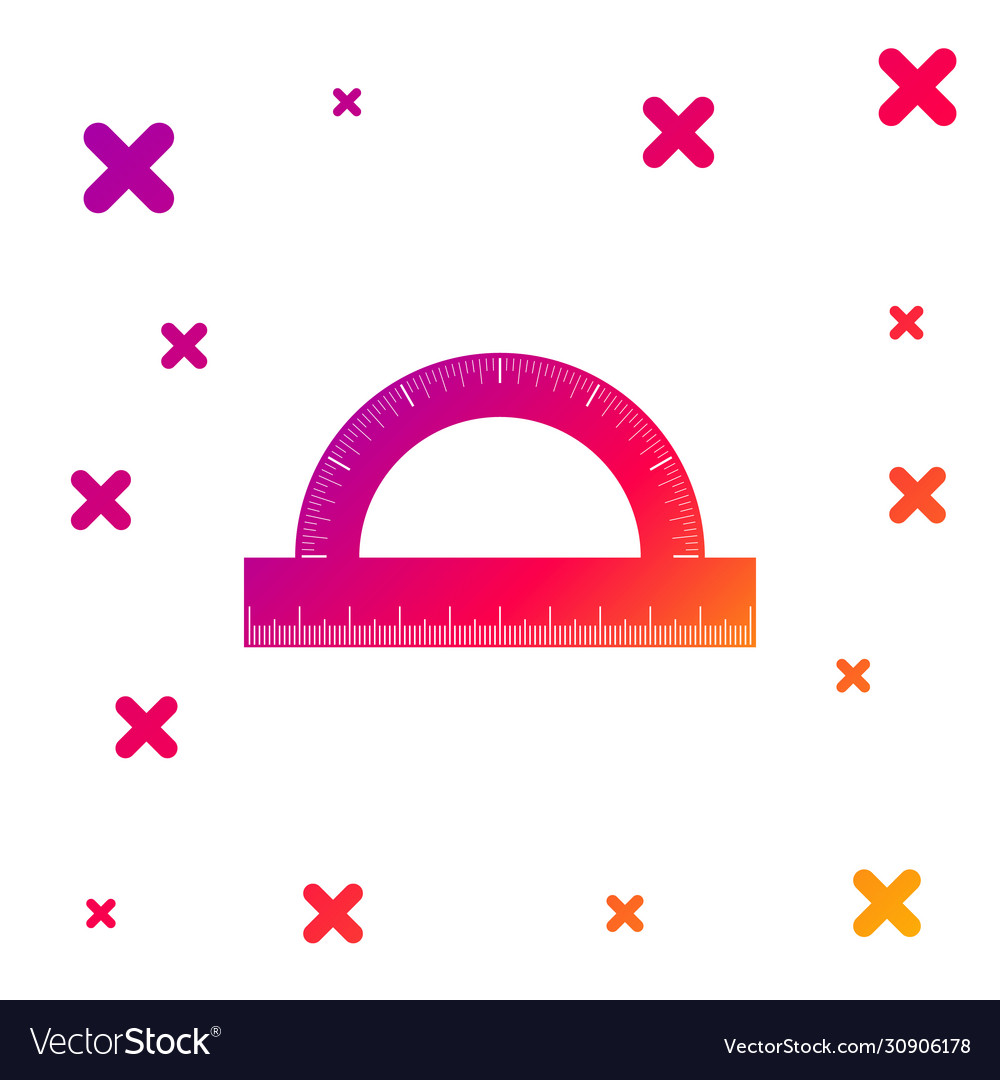 Color protractor grid for measuring degrees icon