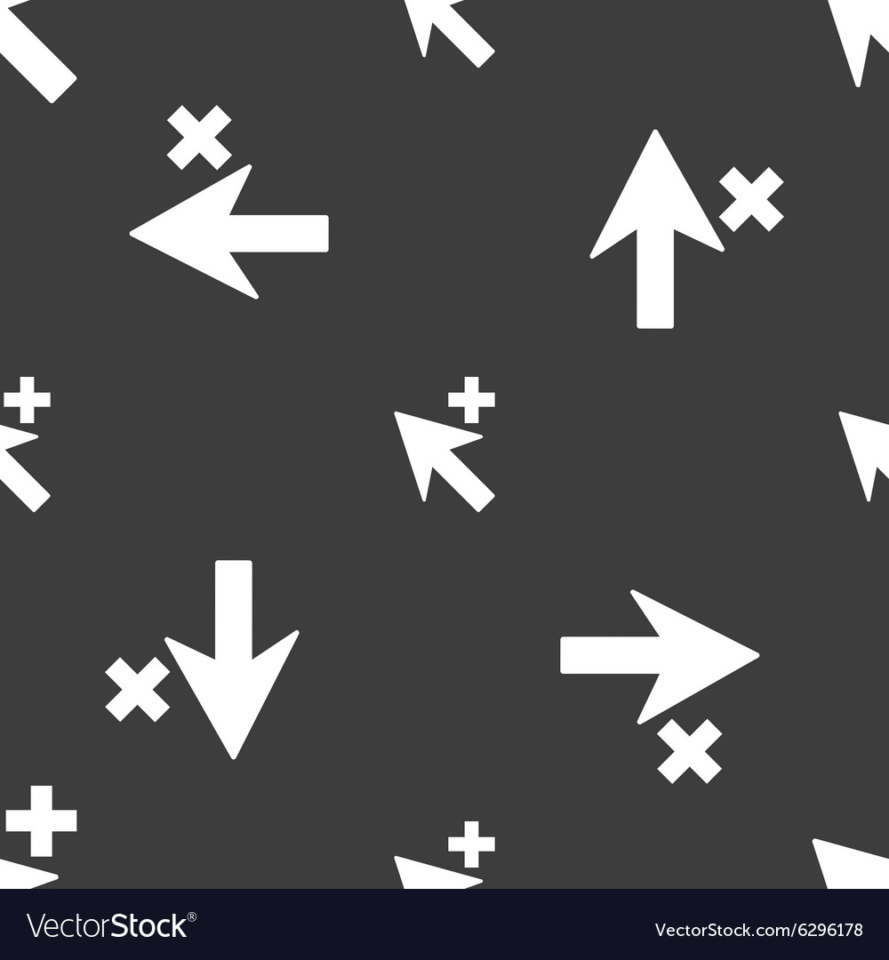 Cursor Pfeil plus Hinzufügen Symbol Zeichen nahtloses Muster