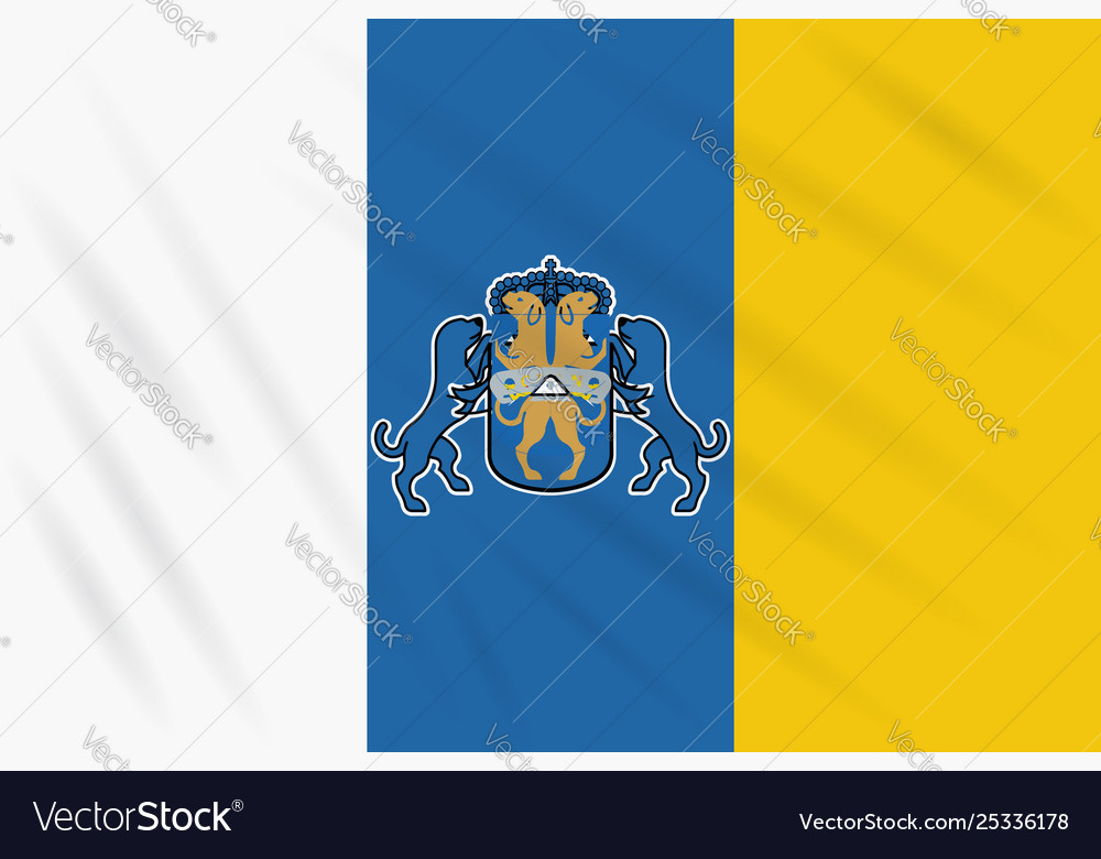 Flag canary islands swaying in wind Royalty Free Vector