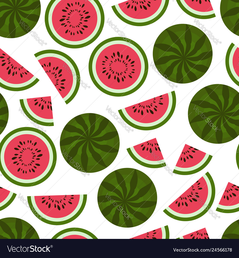 Flat fruit pattern of random watermelon