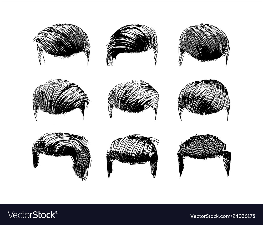 Hand drawn man hairstyle silhouettes Royalty Free Vector Hand drawn man hairstyle silhouettes Royalty Free Vector