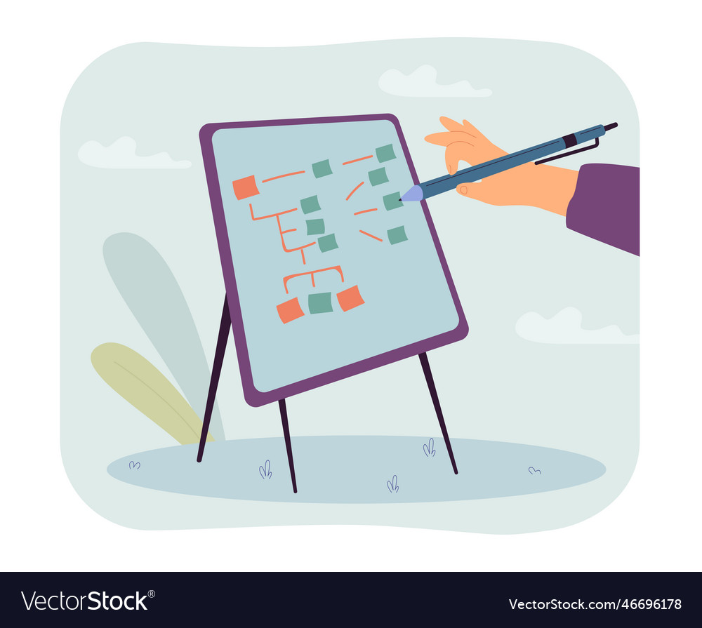 Hand of worker holding pencil and making business Vector Image