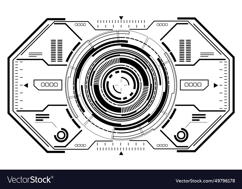Hud sci-fi circle interface screen view grey