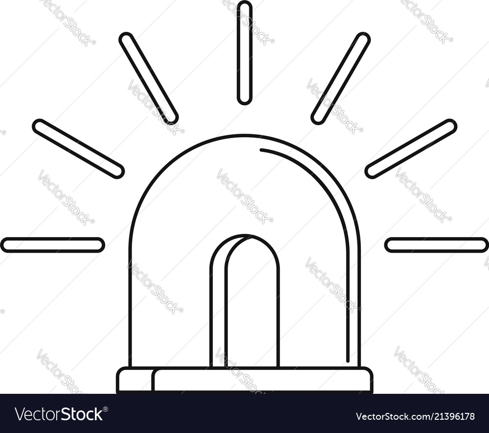 Light police icon outline style Royalty Free Vector Image