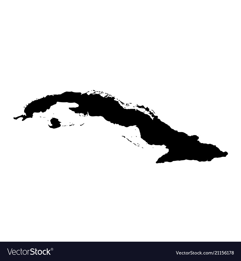 Map cuba isolated black Royalty Free Vector Image