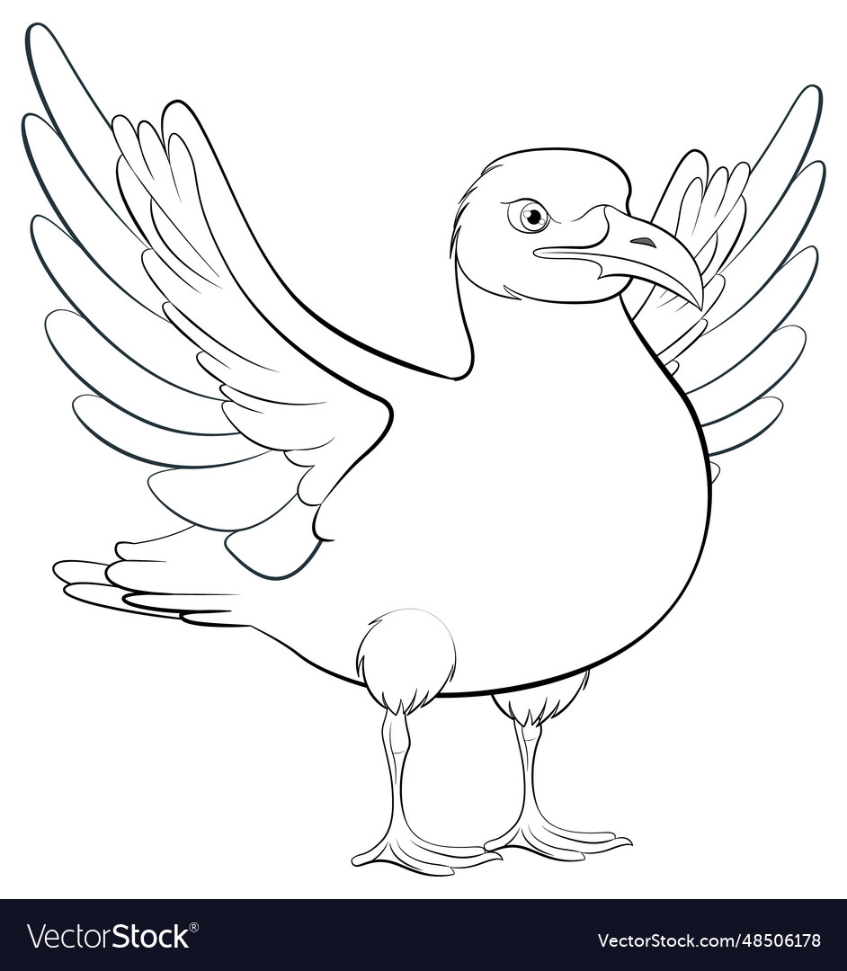 Seagull Ready To Fly Royalty Free Vector Image