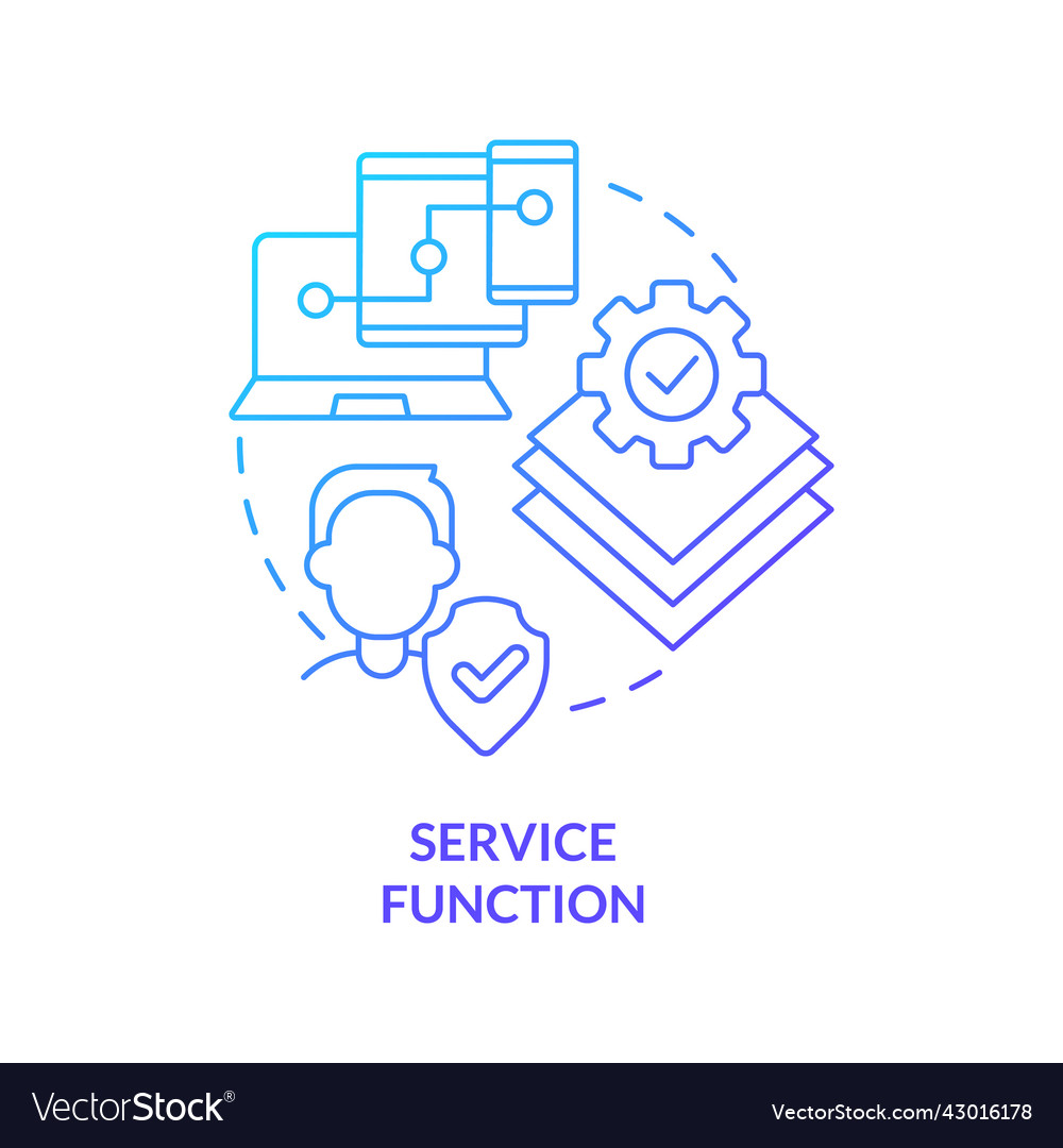 Service function blue gradient concept icon vector image Service function blue gradient concept icon