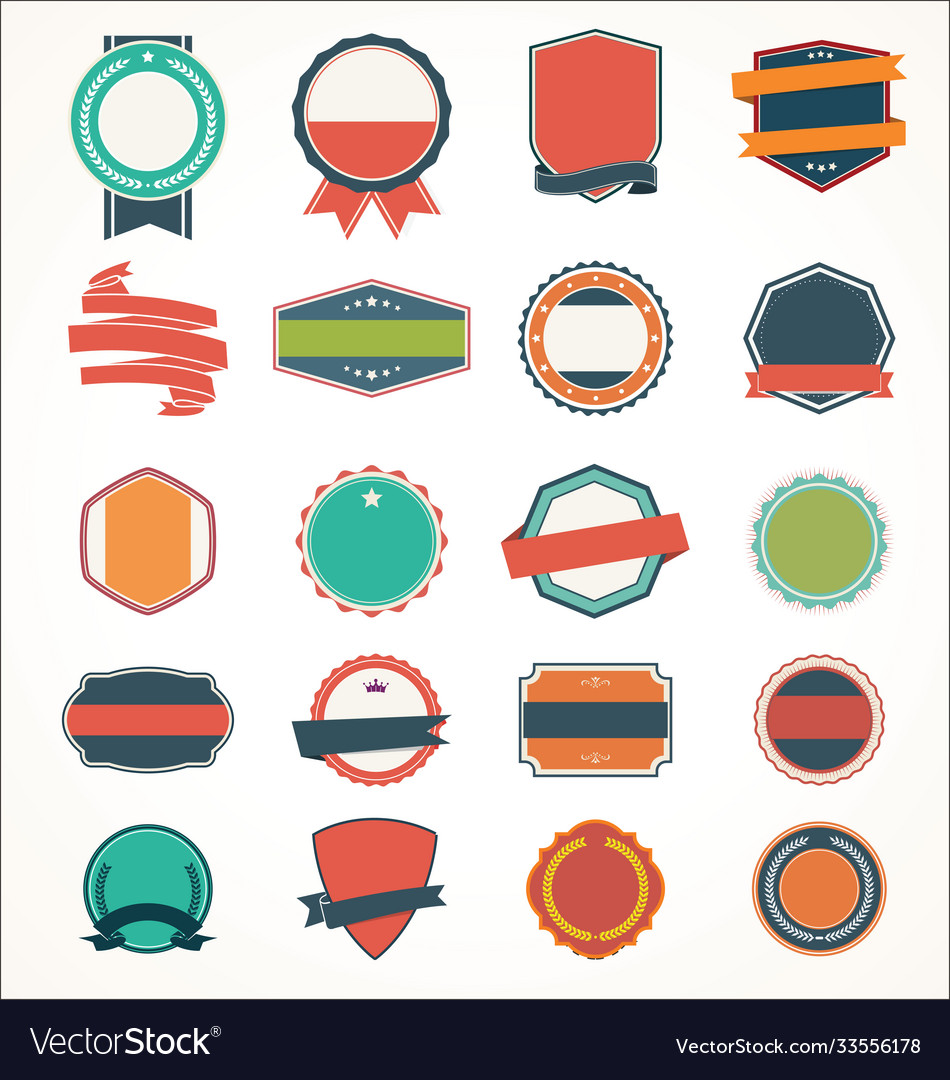 Set vintage label banner tag sticker badge Vector Image