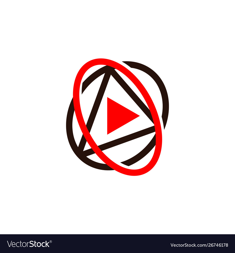 Tech media play button logo design icon element Vector Image Tech media play button logo design icon element
