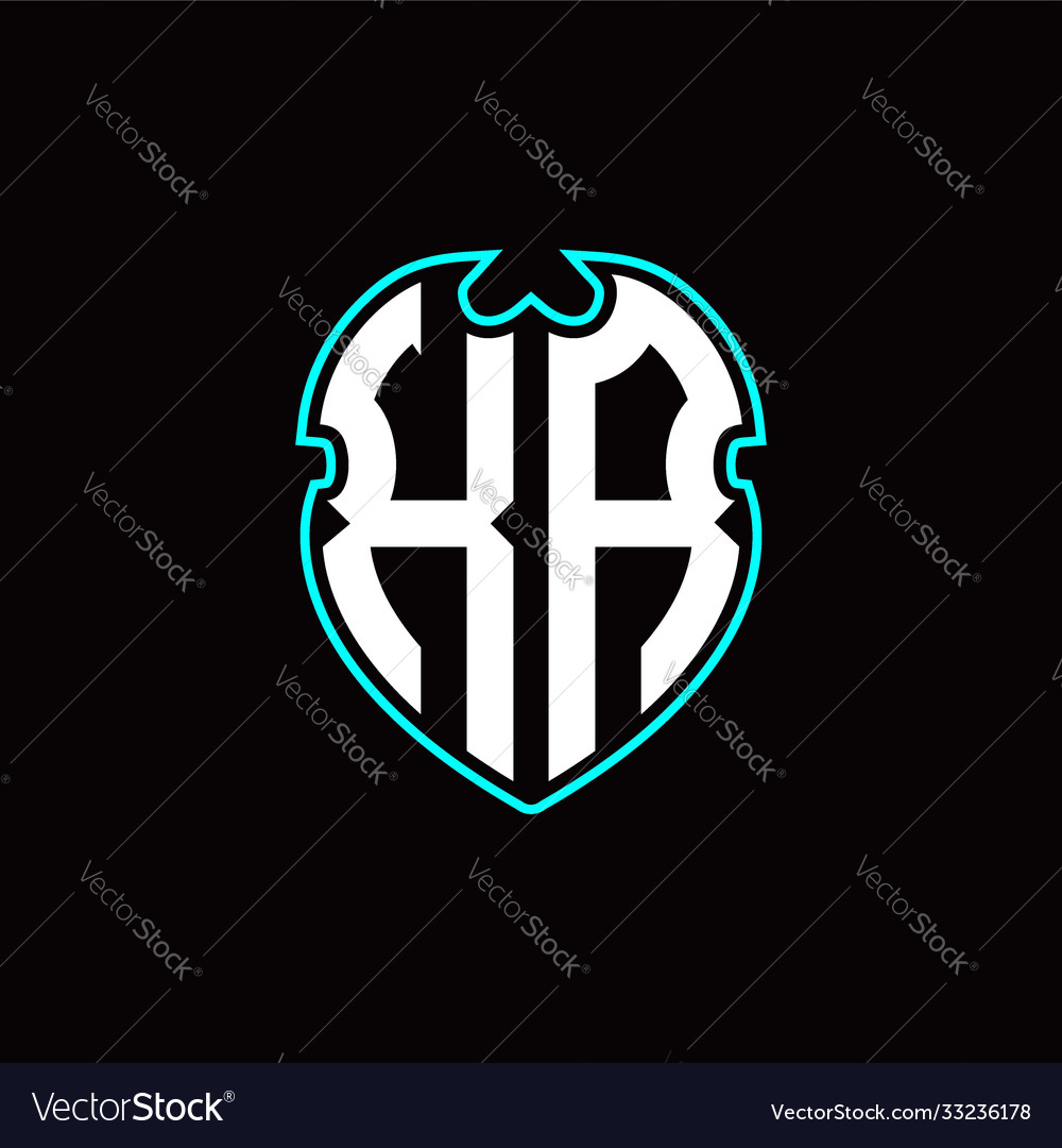 X r initial logo design with a shield shape vector image X r initial logo design with a shield shape
