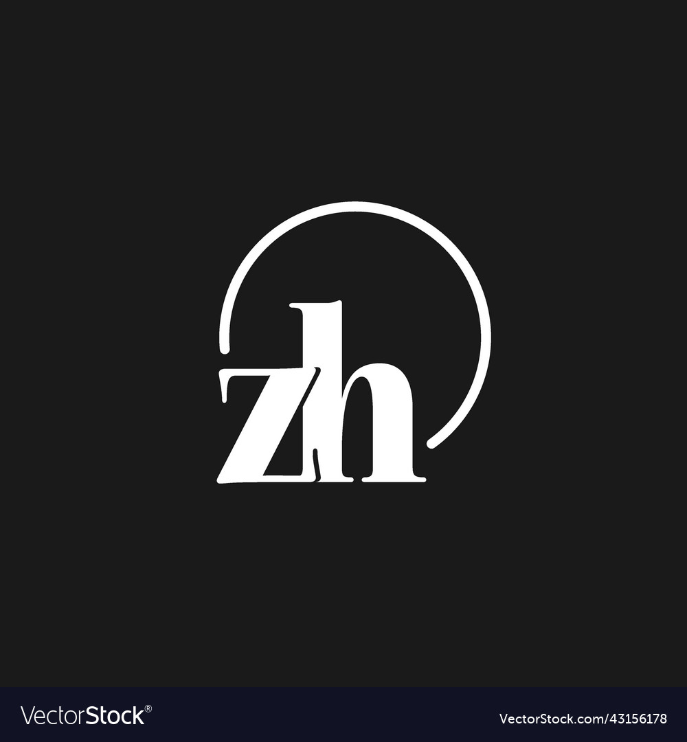 Zh logo initials monogram with circular lines