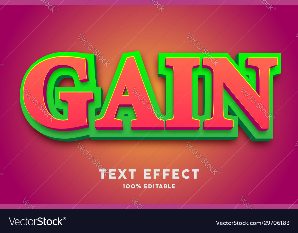 3d red bold with green layer text effect vector image 3d red bold with green layer text effect