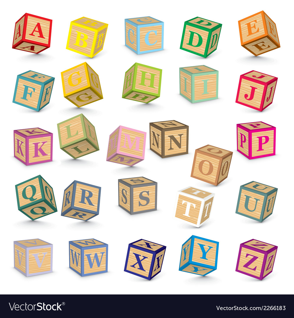 Alphabet blocks Royalty Free Vector Image - VectorStock