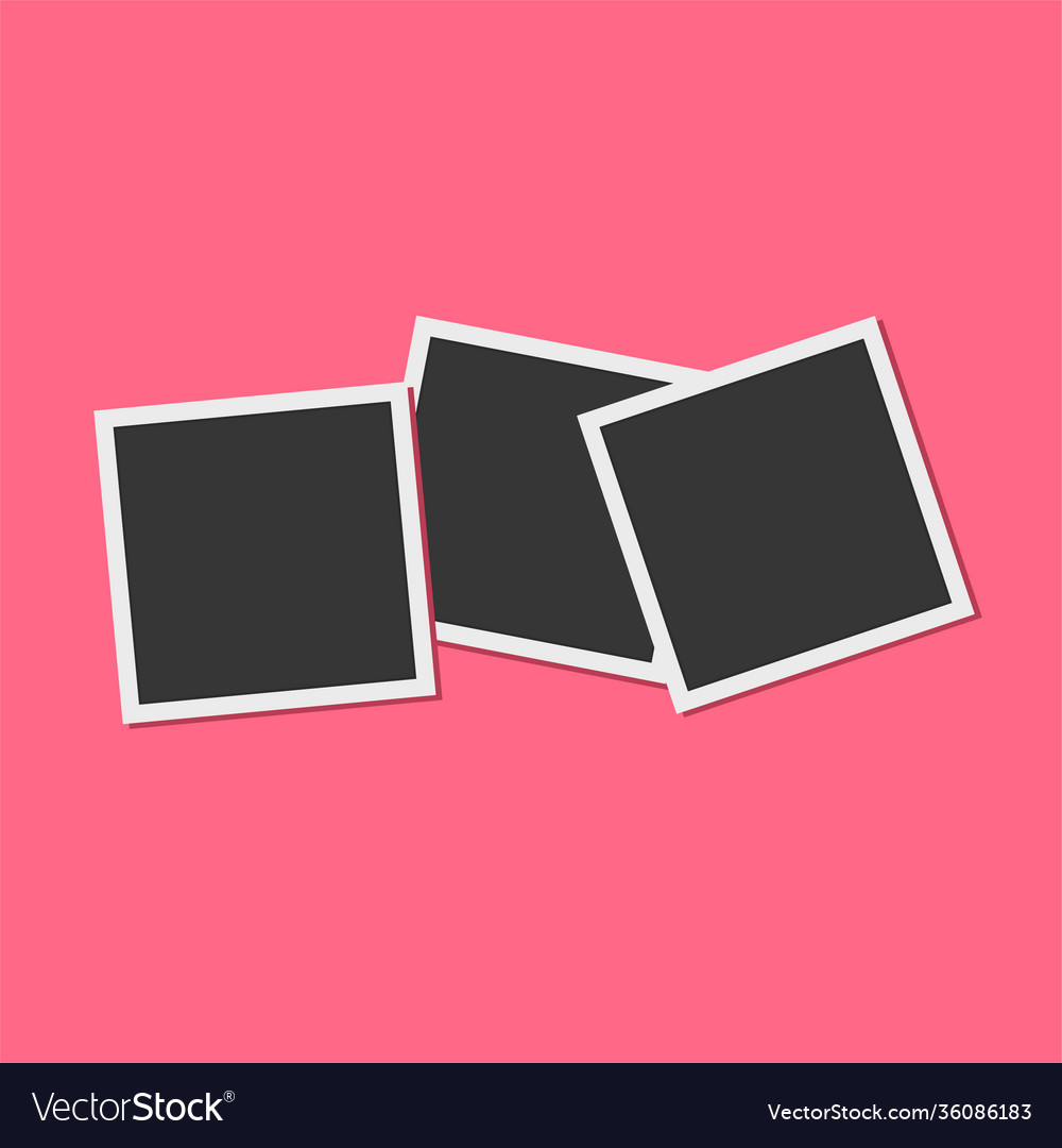 Black and white photo frames isolated on living Vector Image