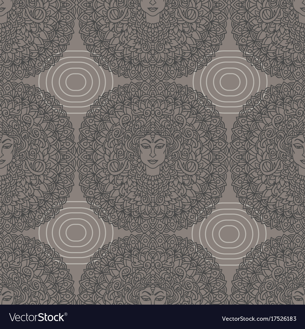 Buddha seamless pattern mandala background