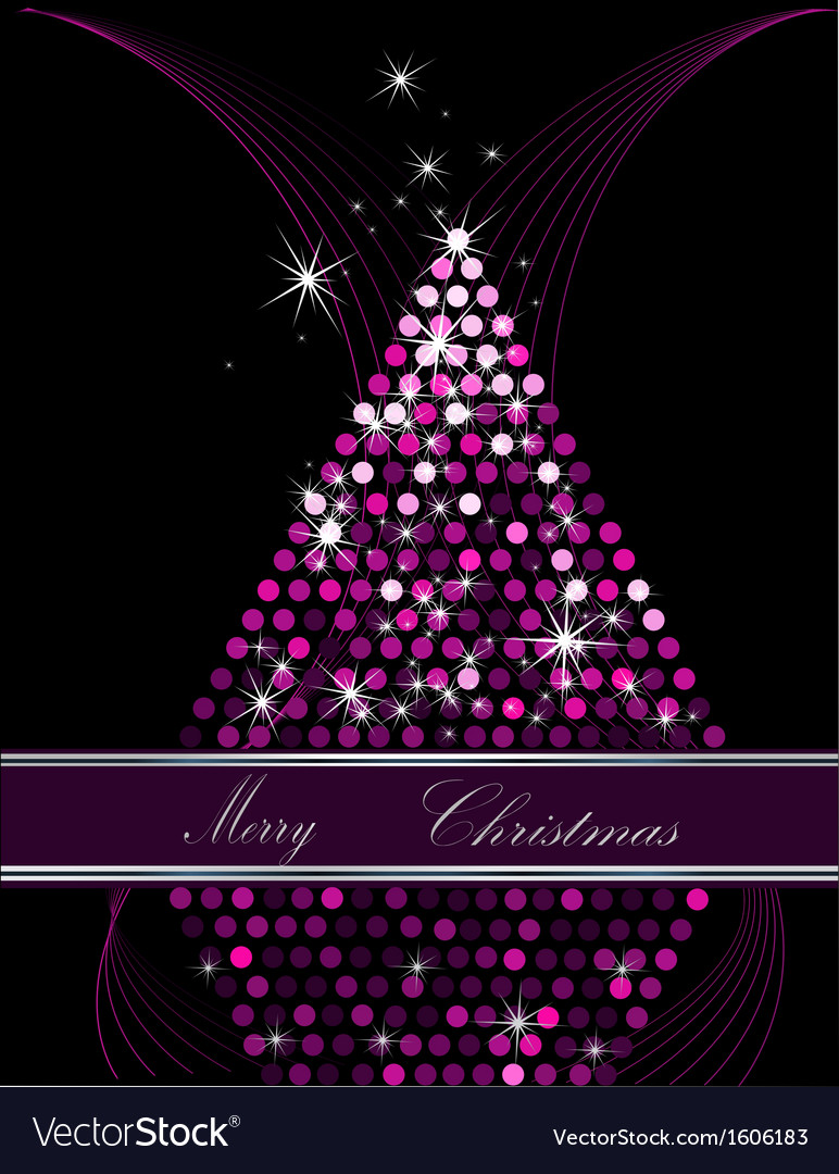 Christmas tree pink and silver Royalty Free Vector Image