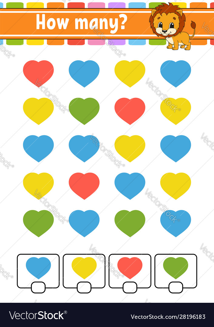 Counting game for children happy characters vector image Counting game for children happy characters
