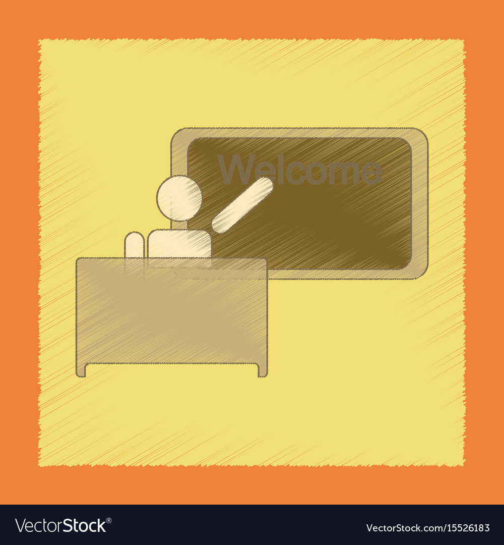 Flat shading style icon table board teacher