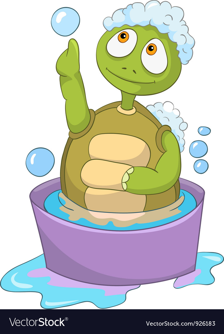 Funny turtle bawashing Royalty Free Vector Image