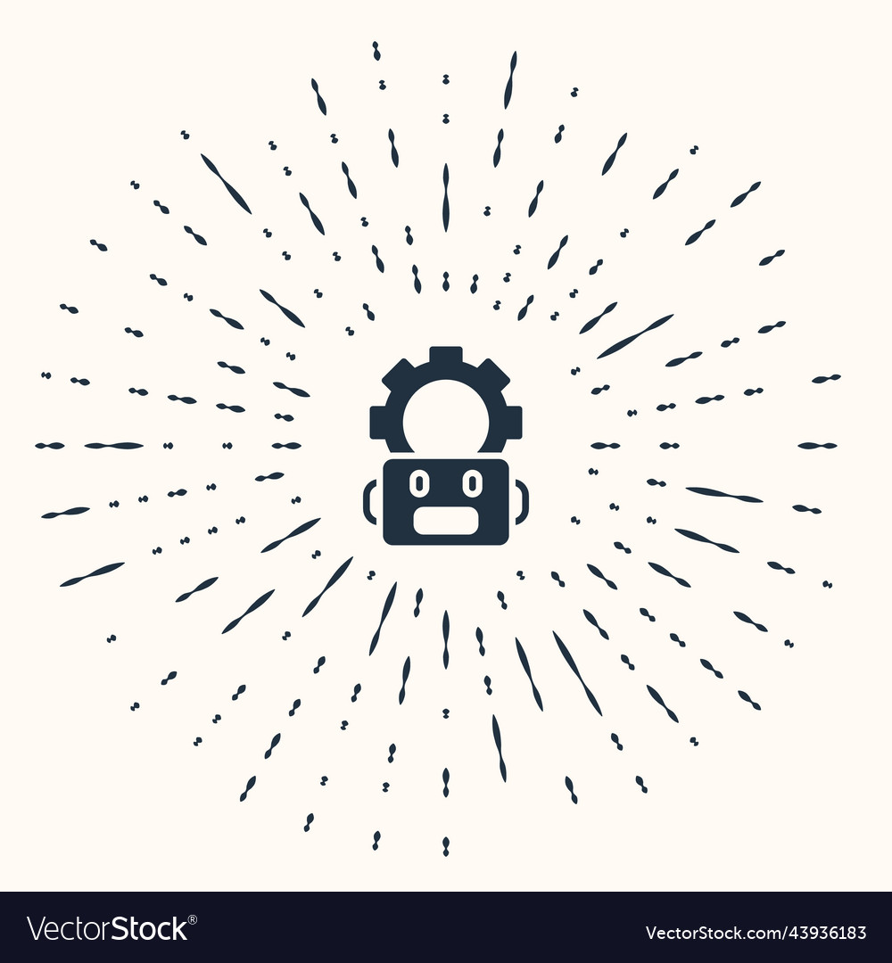 Grey robot setting icon isolated on beige Vector Image Grey robot setting icon isolated on beige