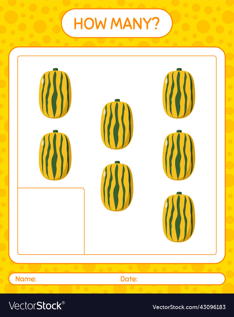 How many counting game with delicata squash vector image How many counting game with delicata squash