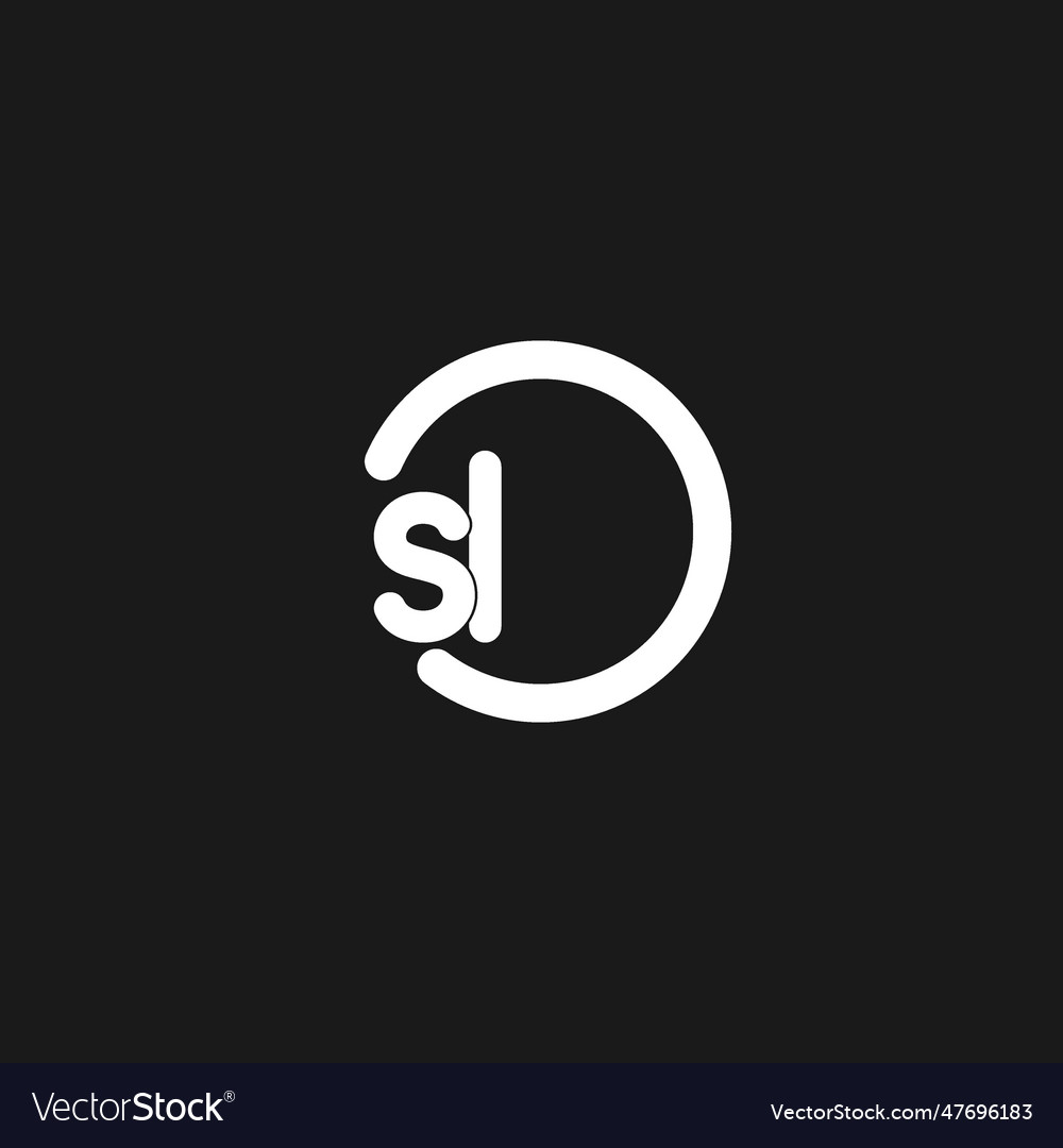 Initials sl logo monogram with simple circles
