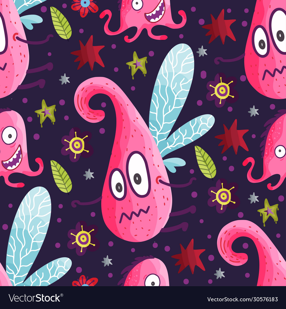 Monster seamless pattern