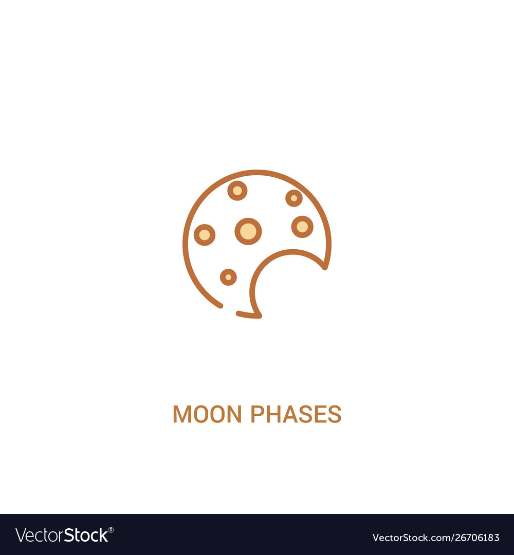 Moon phases concept 2 colored icon simple line