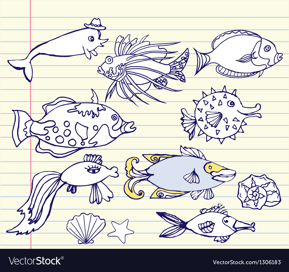 Notebook set with fishes
