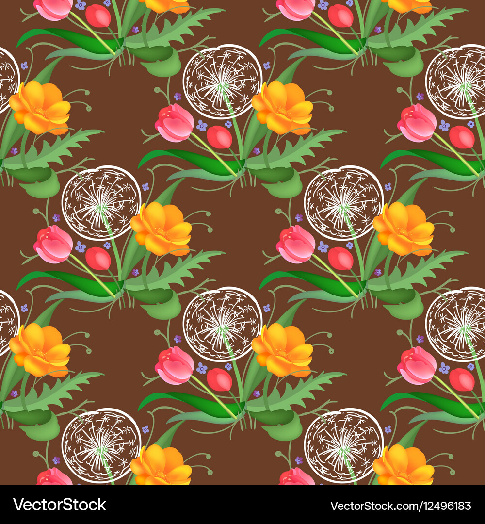 Seamless flower pattern Royalty Free Vector Image