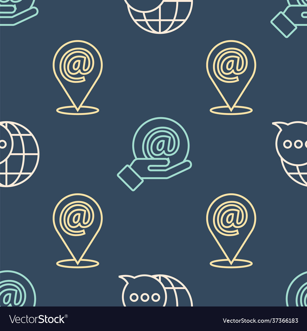 Set Line Weltkarte aus Sprachblase Vector Image Set Line Weltkarte aus Sprachblase