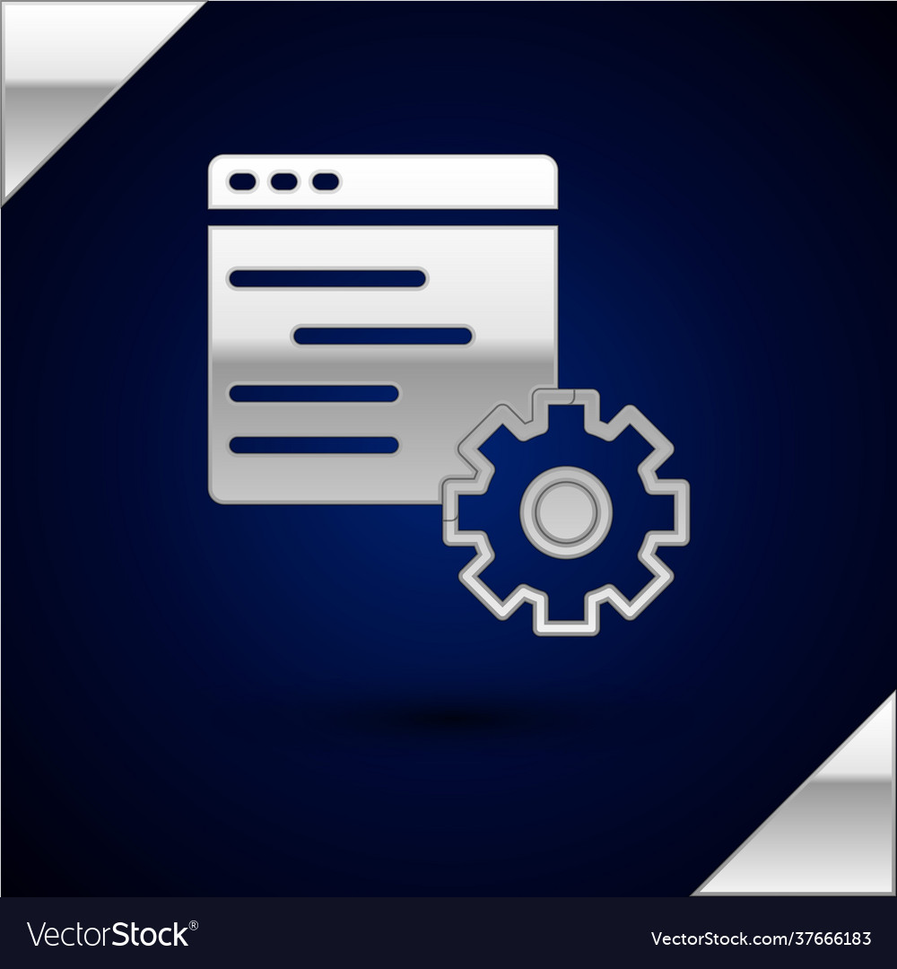 Silver computer api interface icon isolated vector image Silver computer api interface icon isolated