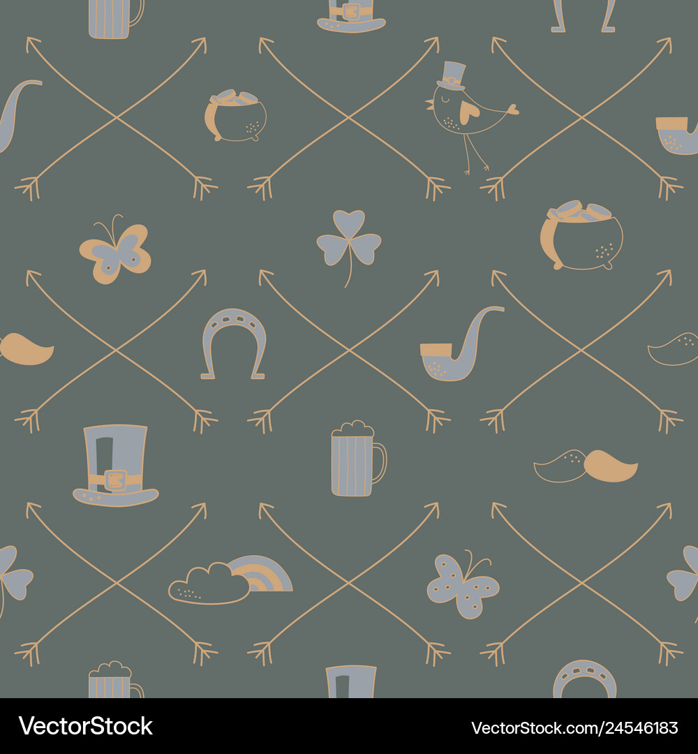 St patricks day seamless pattern Royalty Free Vector Image