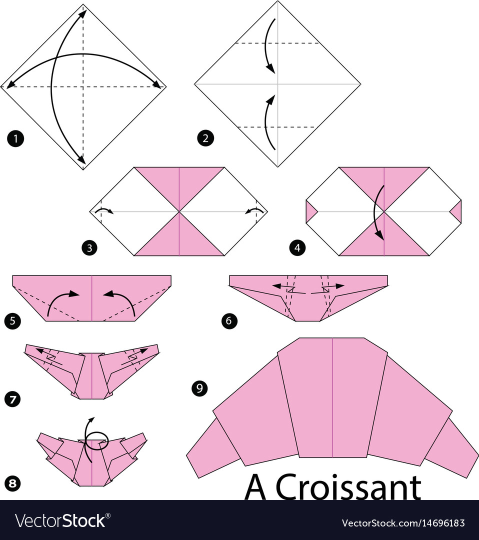 Step by instructions how to make origami Vector Image